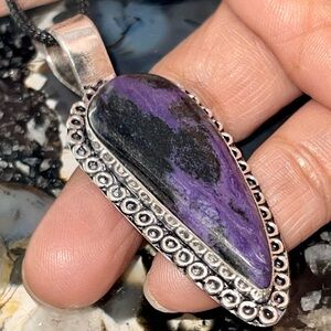 Petite Purple Charoite Pendant 2 1/2”